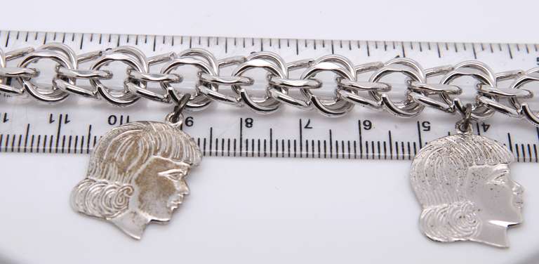 Vintage Sterling Silver Charm Bracelet
