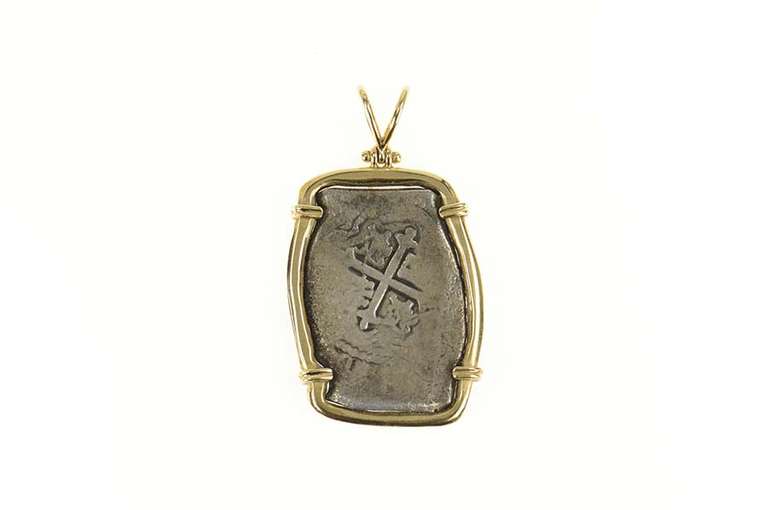 14K Yellow Gold Joanna Shipwreck Coin Reales Statement Pendant