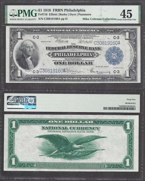 $1 1918 FRBN Philadelphia PA PMG 45