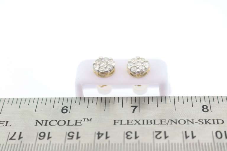 Beautiful Diamond Studded 14k Yellow Gold Earrings