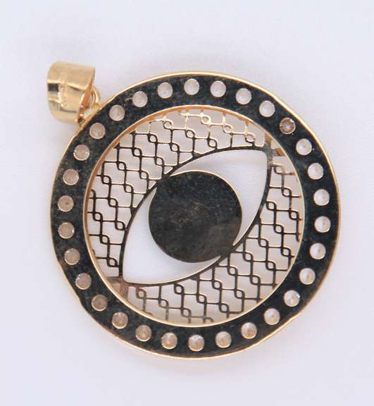 Lovely Yellow Gold Devil eye Cubic Zirconia Pendant