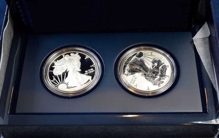 2012 United States Mint American Eagle San Francisco Two-Coin Silver Proof Set. OGP