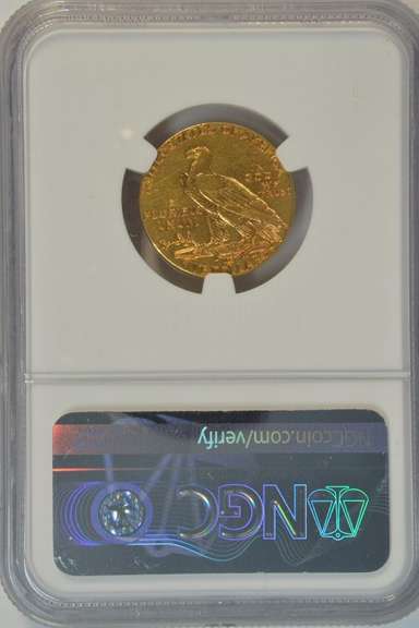 Near Mint 1913 US $5 Indian Gold Piece. NGC AU55