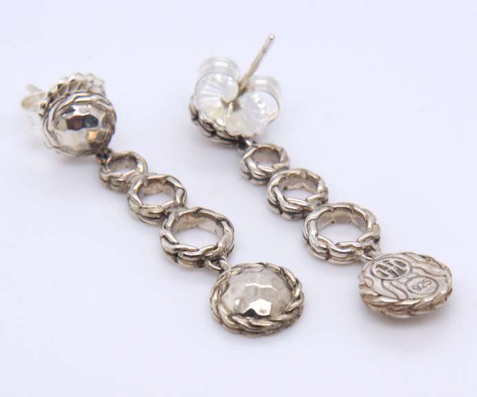 John Hardy Hammered Drop Earrings