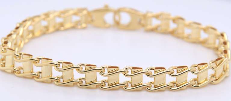 Fancy Link Yellow Gold Bracelet