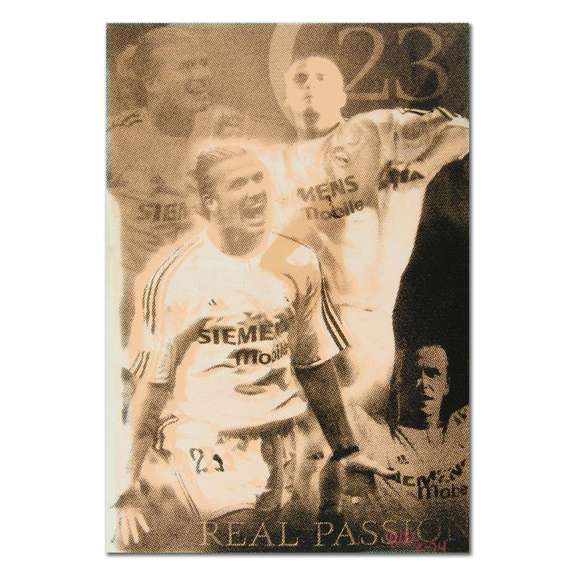 Ringo (Protege of Andy Warhol's Apprentice, Steve Kaufman), "David Beckham" One-of-a-Kind Hand-Pulled Silkscreen on Canvas, Hand Signed with Certificate of Authenticity.