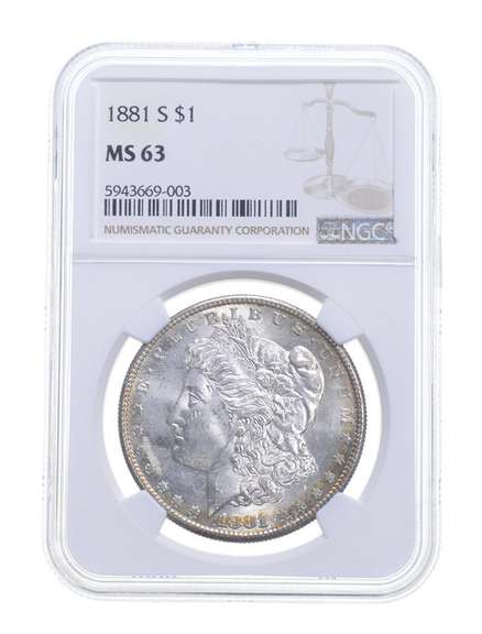 MS63 1881-S Morgan Silver Dollar - Graded NGC