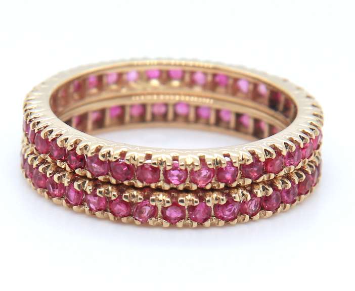 Handsome Pair of Ruby Eternity Band