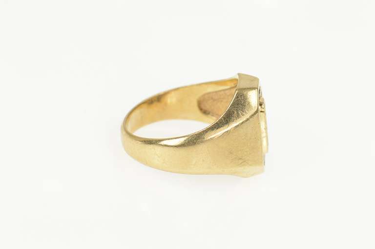 14K Yellow Gold 0.45 Ctw Retro Diamond Squared Oval Halo Ring