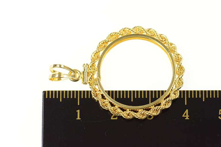 14K Yellow Gold Liberty Buffalo Jefferson Nickel Holder Charm/Pendant