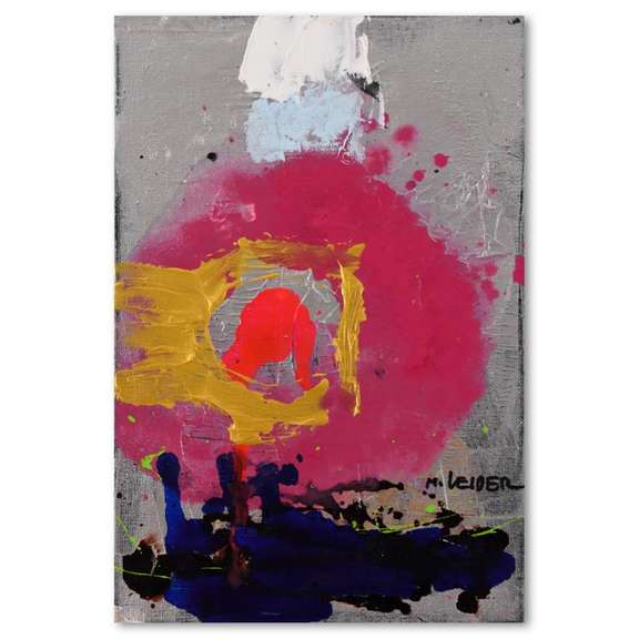 Moshe Leider, Original Mixed Media Painting on Canvas, Hand Signed with Letter of Authenticity.