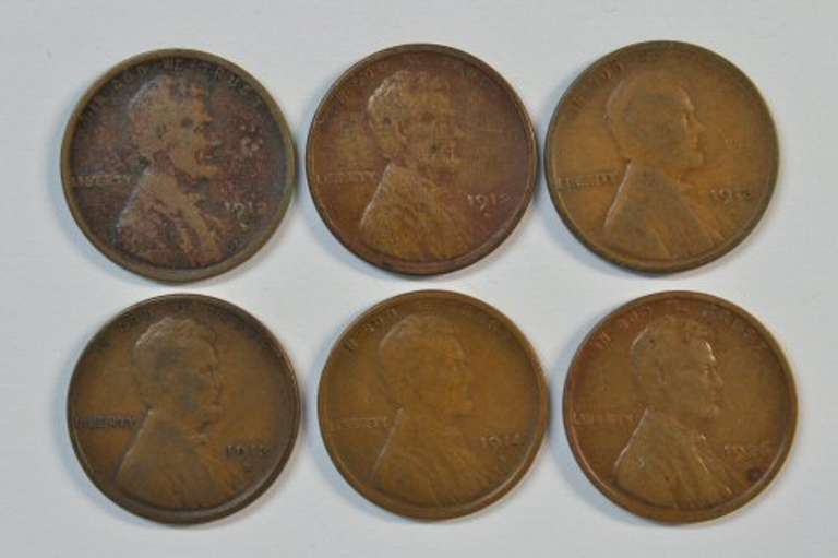 Scarce 1912-D, 12-S, 13-D, 13-S, 14-S, & 26-S Lincoln Cents