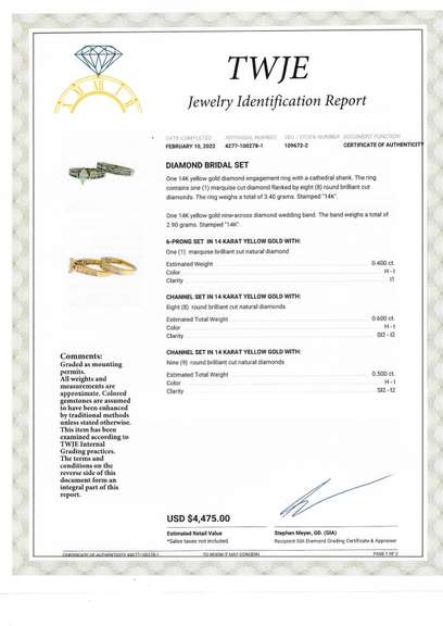 1.50ctw Diamond Bridal Set in 14K