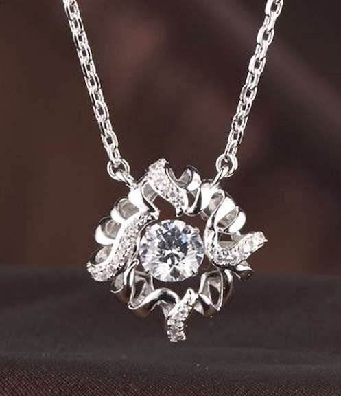 Square Art Deco Silver Pendant
