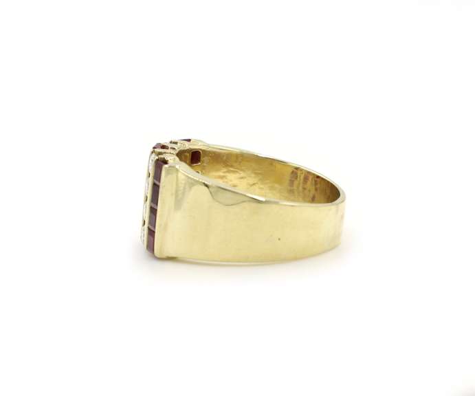 3.56ctw Ruby and Diamond Men's Ring in 14K