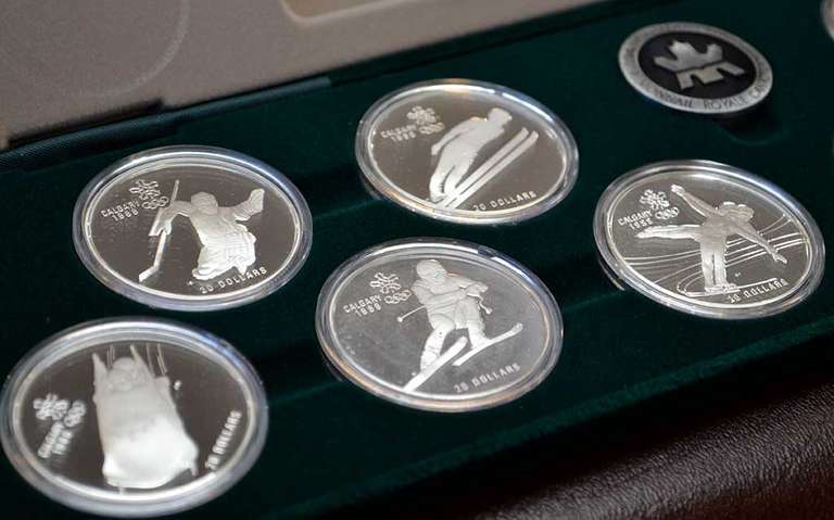 1985-1987 Canada Olympic Sterling Silver Coin Set. 8 Coins Total.