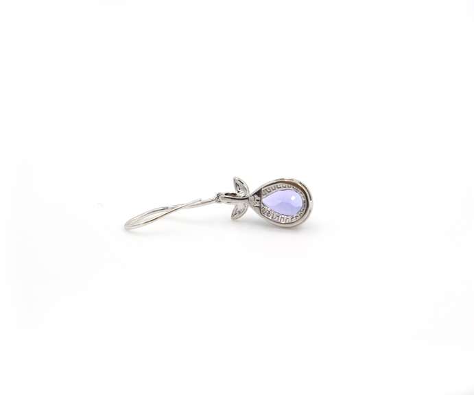 Dangle Tanzanite and Diamond Earrings in 14K
