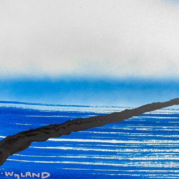 Wyland, "Palm Trees" Framed, Hand Signed Original Painting with Letter of Authenticity.