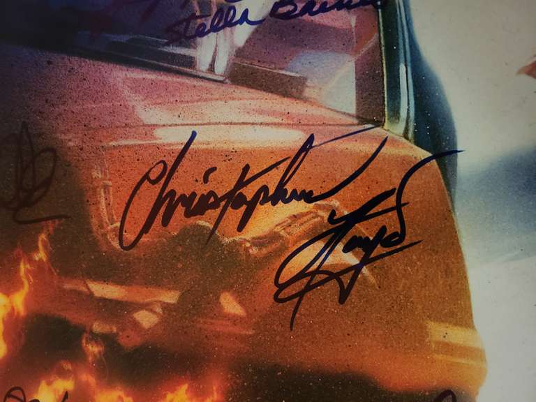 Back To The Future BTTF Cast x11 Autographed 24x36 Poster ACOA