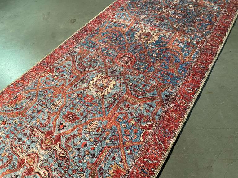 STUNNING ENGINEERED VINTAGE PERSIAN 8' RUNNER