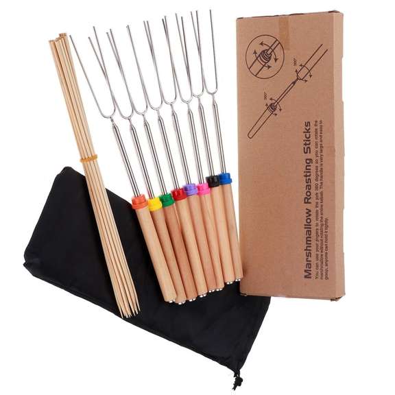 8PCS Roasting Sticks Telescoping Skewers Set