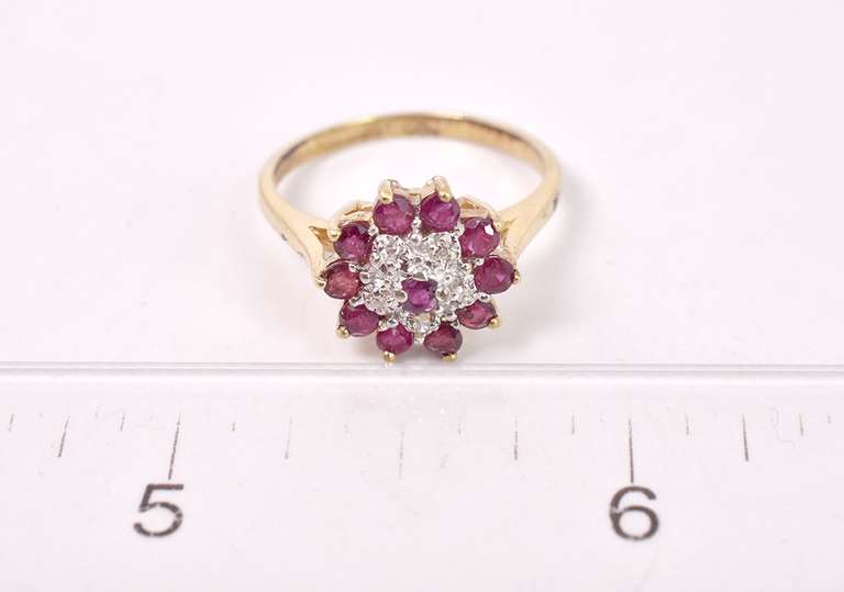 Ravishing Ruby and Diamond Ring in Yellow Gold