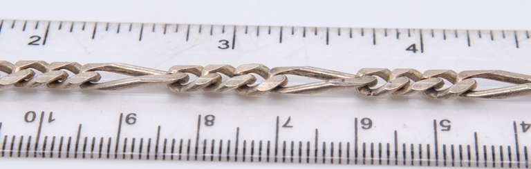 Vintage Italian Sterling Silver Figaro Chain Bracelet