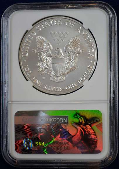 2017-W Burnished American Silver Eagle First Releases Mercanti Signature MS70