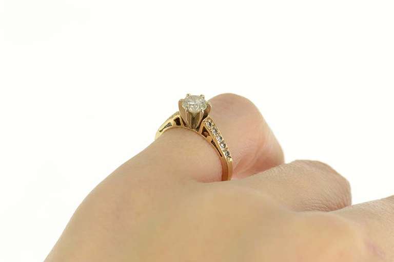 14K Yellow Gold 0.67 Ctw Diamond Classic Engagement Ring