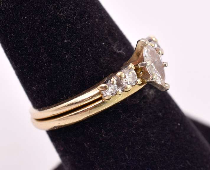 Ravishing Approx. 0.48 CTW Diamond Wedding Set in 14K Yellow Gold