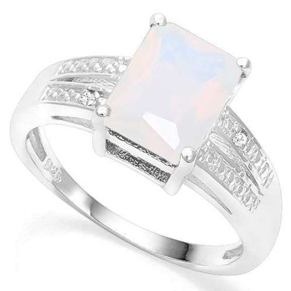 925 STERLING SILVER 1.87 CT CREATED ETHIOPIAN OPAL & DIAMOND COCKTAIL RING