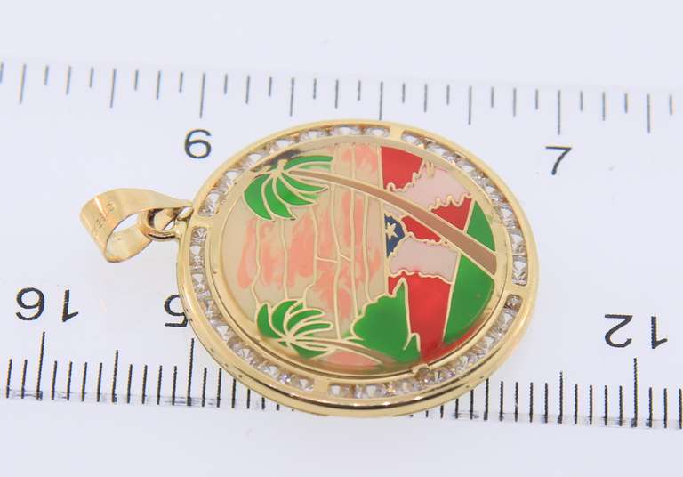 Gorgeous Yellow Gold Cubic Zirconia Pendant