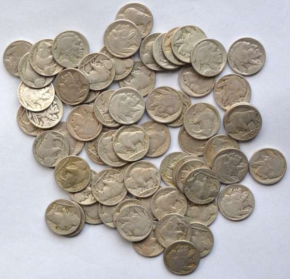 60 Plus Partial Date Mint Marked 1920 Era Buffalo Nickels