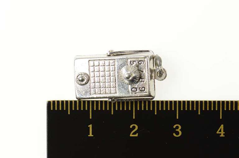 Sterling Silver Ornate Retro Radio Equipment Tech Charm/Pendant