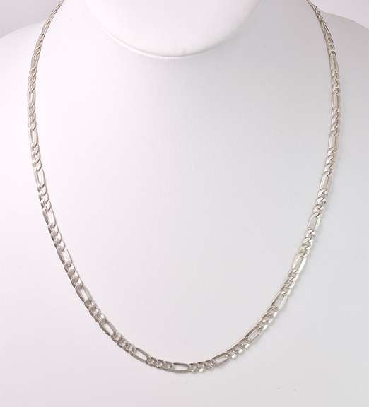 Classic Figaro Necklace in Sterling Silver