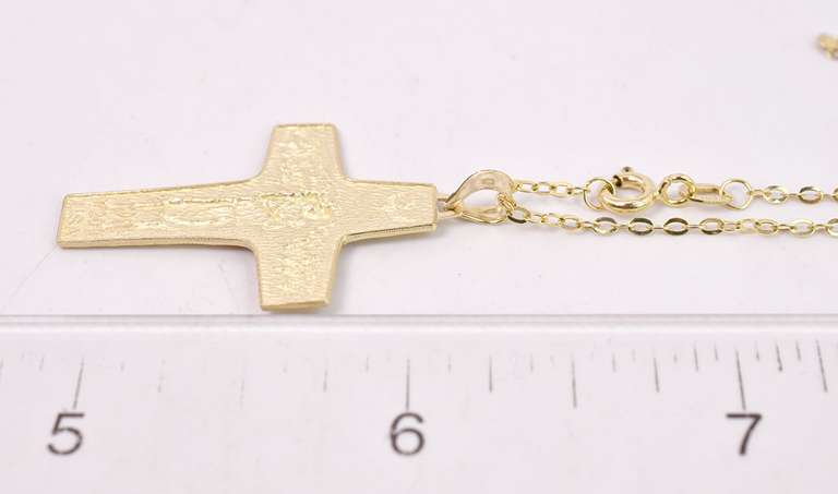 Unique Cross Pendant in Yellow Gold