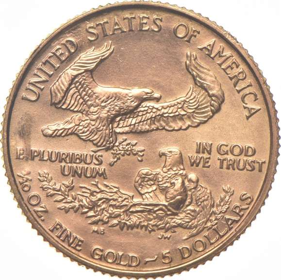 1991 $5 American Gold Eagle - 1/10 Oz. .999 Fine Gold