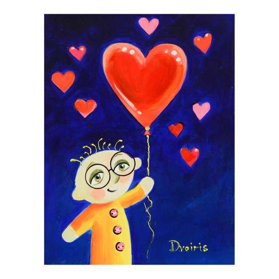 Dvoiris, Original Mixed Media Acrylic Painting on Canvas, Hand Signed with Letter of Authenticity.