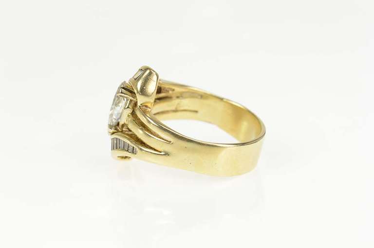 14K Yellow Gold 0.80 Ctw Duchess Diamond Engagement Set Ring