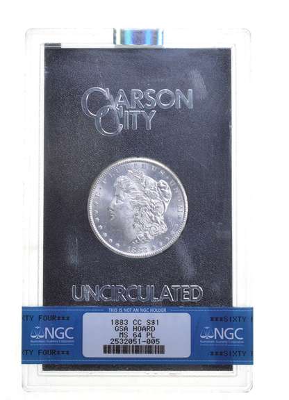 MS64 PL 1883-CC Morgan Silver Dollar - GSA Hoard - Graded NGC