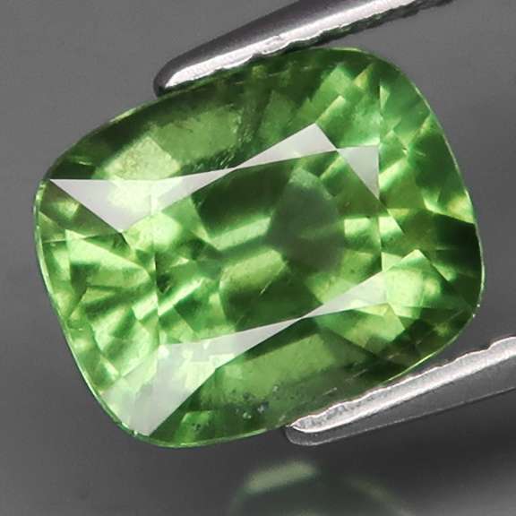 Superb 3.40ct cushion cut grass green Peridot