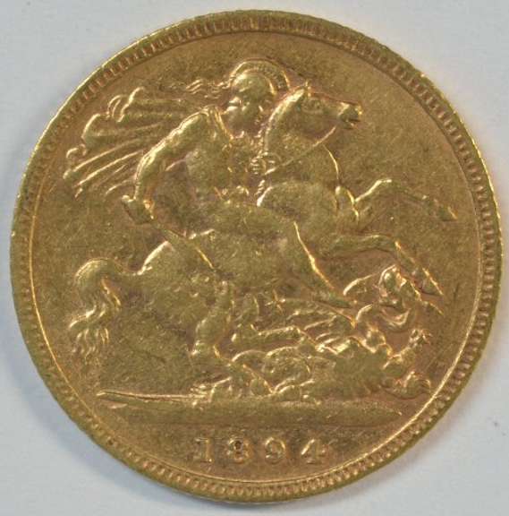 Splendid 1894 Veiled Head Great Britain Gold Half Sovereign