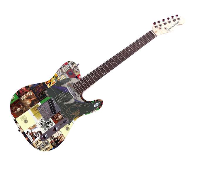 ZZ Top Billy Gibbons Autographed Signed Custom Photo Graphics Guitar ACOA