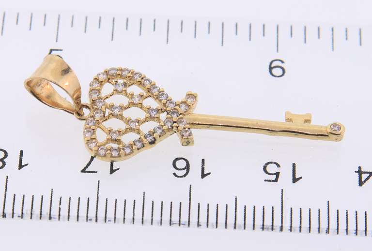 Fancy Yellow Gold Key Pendant