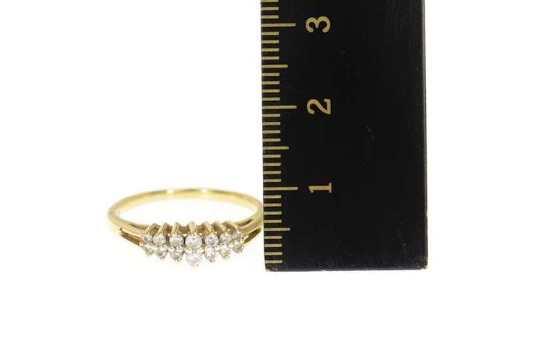 14K Yellow Gold Graduated Diamond Classic Statement Band Ring