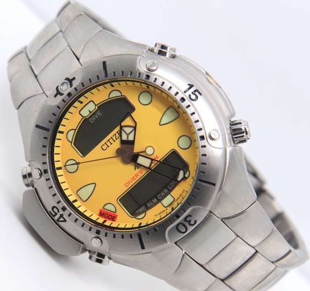 Citizen Diver's 200M Yellow Dial Stainless Steel Watch