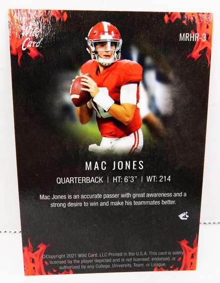 Mac Jones Wild Card Rookie Football Card