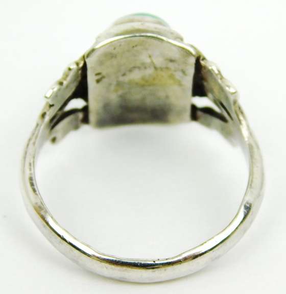 Prettiest Vintage Sterling Malachite Ring, Size 7.25