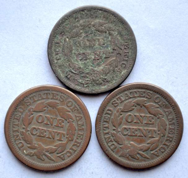 1842 1845 &1847 Large Cents