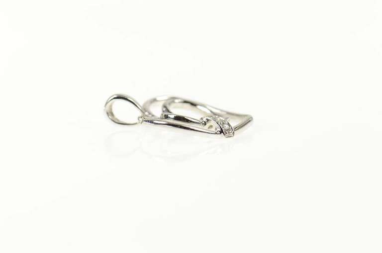 10K White Gold Diamond Classic Heart Love Symbol Pendant